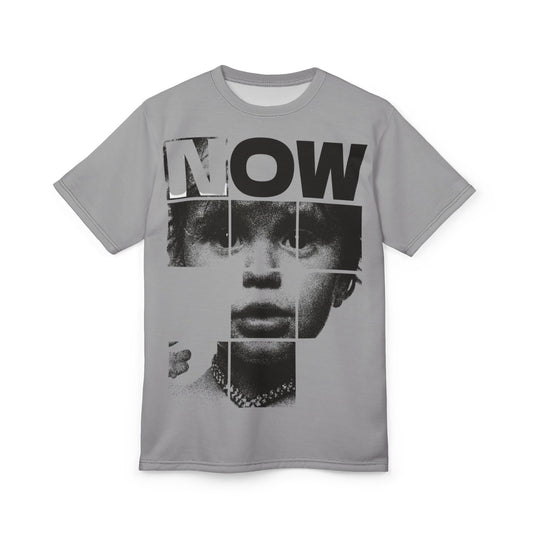 NOW Graphic Tee — Retro Puzzle Face All-Over Print T-Shirt Printify