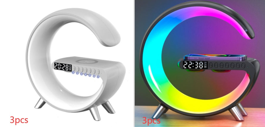 New Intelligent G Shaped LED Lamp Bluetooth Speake Wireless Charger Atmosphere Lamp App Cont  rol For Bedroom Home Decor