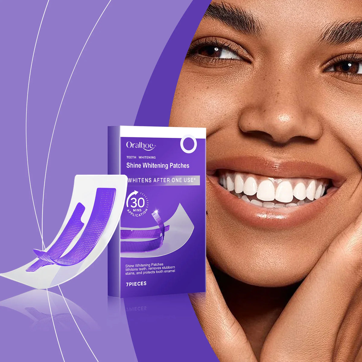 Purple Teeth Whitening Strips Brighten Tooth Remove Plaque Stain Cleaning Oral Hygiene Reduce Sensitivity Bleaching Dental Tools Roxelis Perfume Store