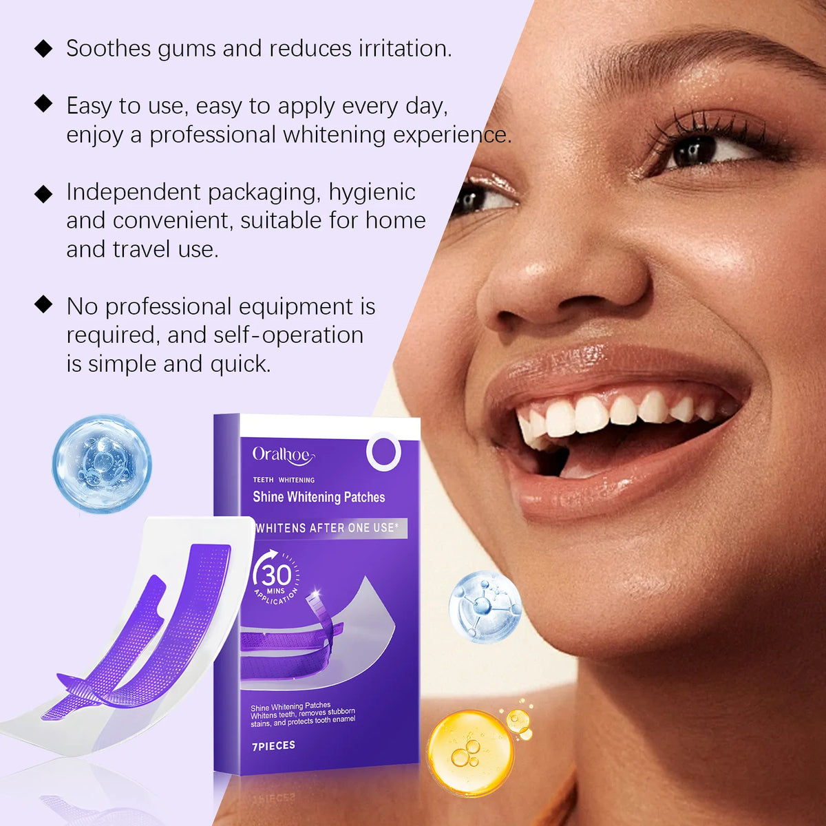 Purple Teeth Whitening Strips Brighten Tooth Remove Plaque Stain Cleaning Oral Hygiene Reduce Sensitivity Bleaching Dental Tools Roxelis Perfume Store