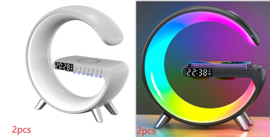 New Intelligent G Shaped LED Lamp Bluetooth Speake Wireless Charger Atmosphere Lamp App Cont  rol For Bedroom Home Decor